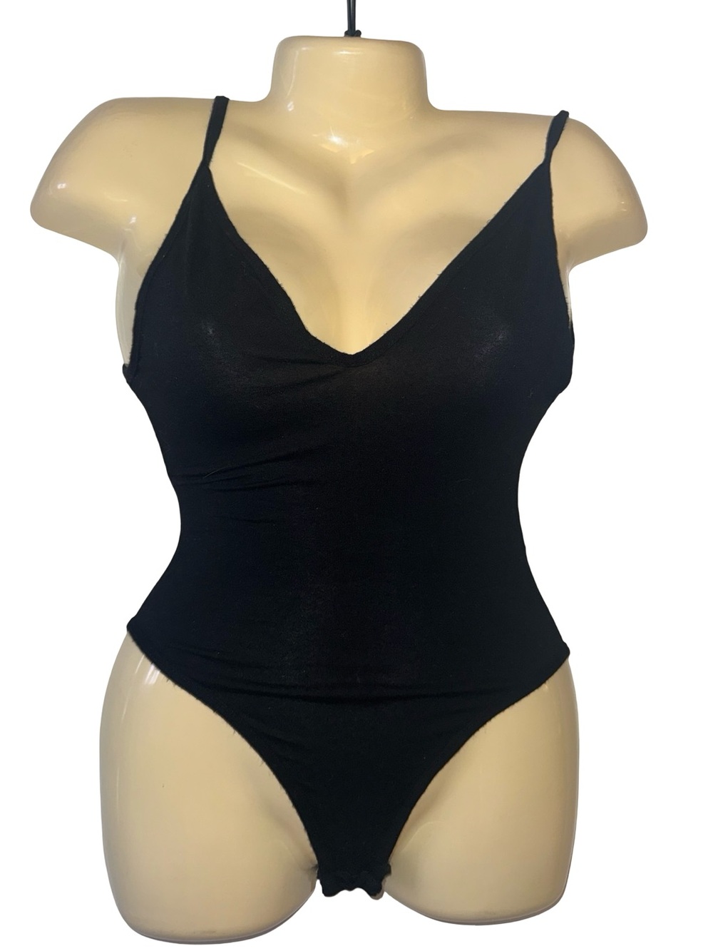 Boohoo Black V-Neck Spaghetti Strap Bodysuit